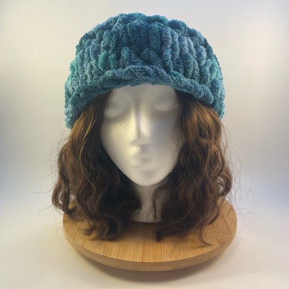 Handmade Women’s/Junior’s Winter Headband/Ear Wrap - Variegated Teal - Picture 4 of 9